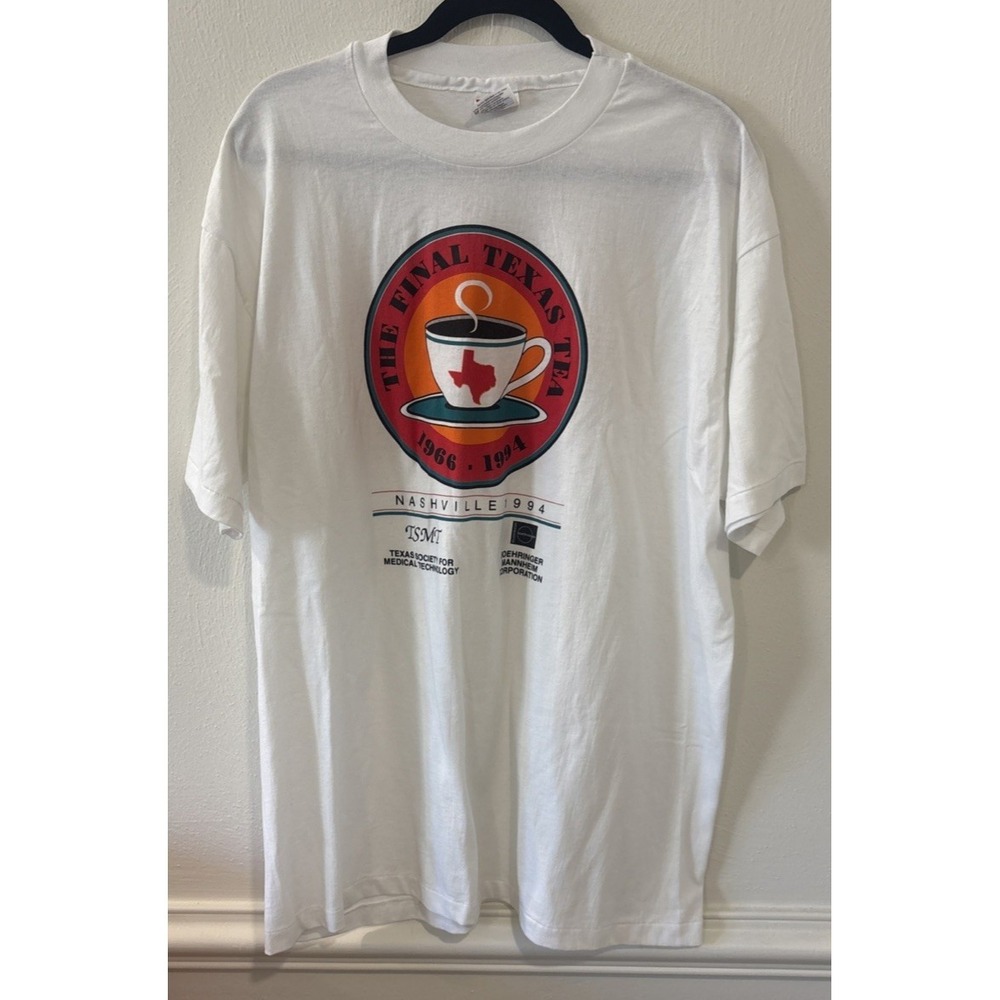 Vintage 1994 Texas Tea T-Shirt Mens XL Hanes Single Stitch USA Made 90s